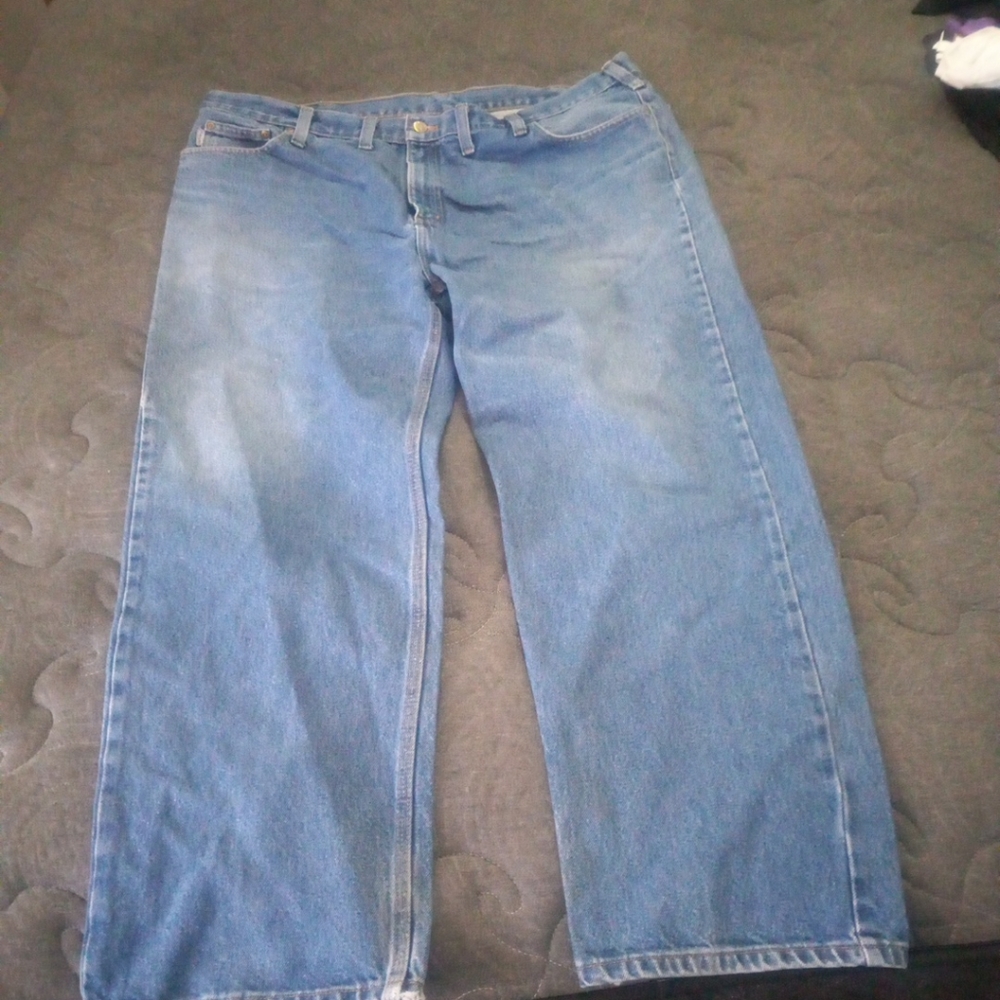 Carhartt Jeans Men 44x30  Blue Relaxed Fit Denim Straight Leg Pants Cotton...